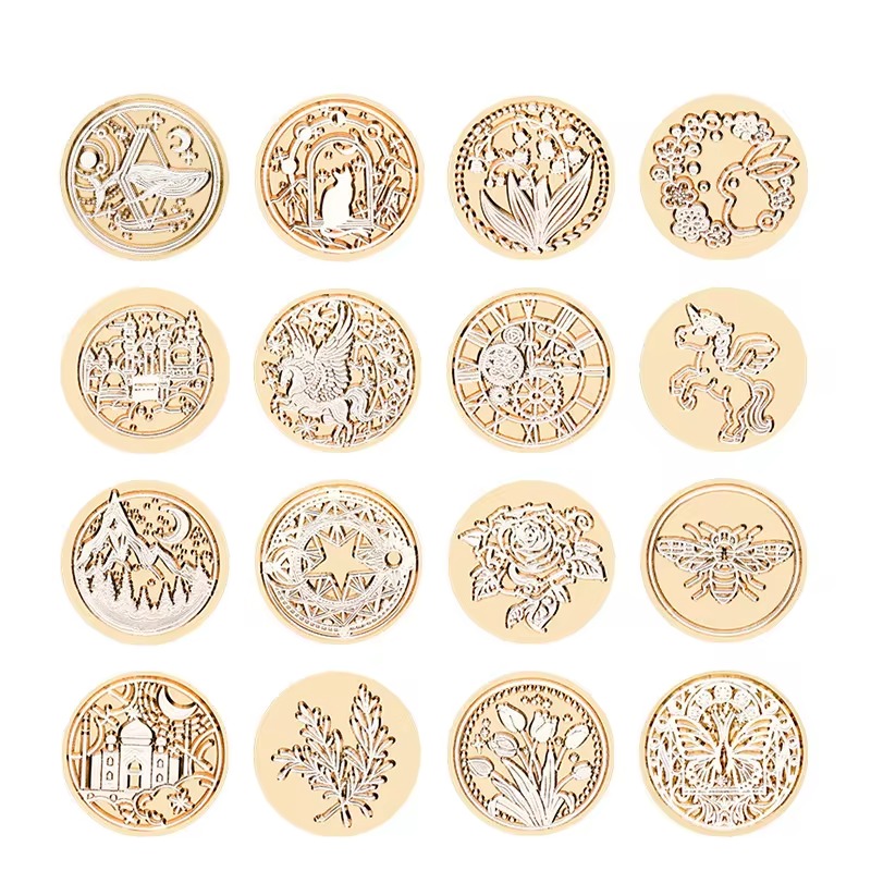 Wax Seal Stamp Set - Star sky Lotus Rose Pattern Wax