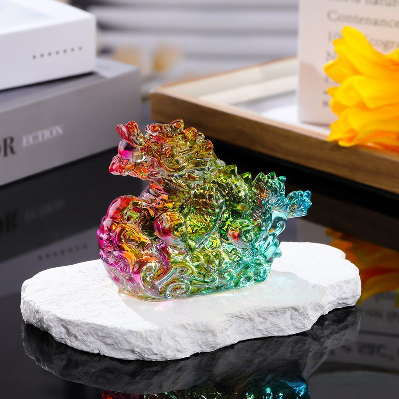 Paper Weight Crystal - Crystal Dragon Figurine Glass Lucky Chinese